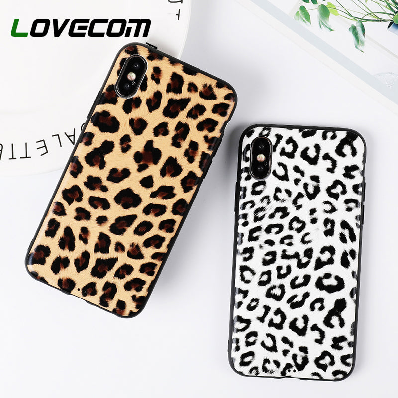 LOVECOM Phone Case For iPhone 6 6S 7 8 Plus X Fashion Vintage Leopard Print Soft TPU Phone Back Cover Cases Coque Best Gift