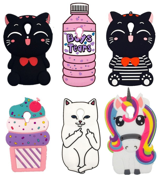 Lovely Cute 3D Cartoon Soft Silicon Cover for Meizu MX6 MX5 Meilan A5 M2 M3 M3S mini M3E M5 M5S note Metal Mobile Phone Cases