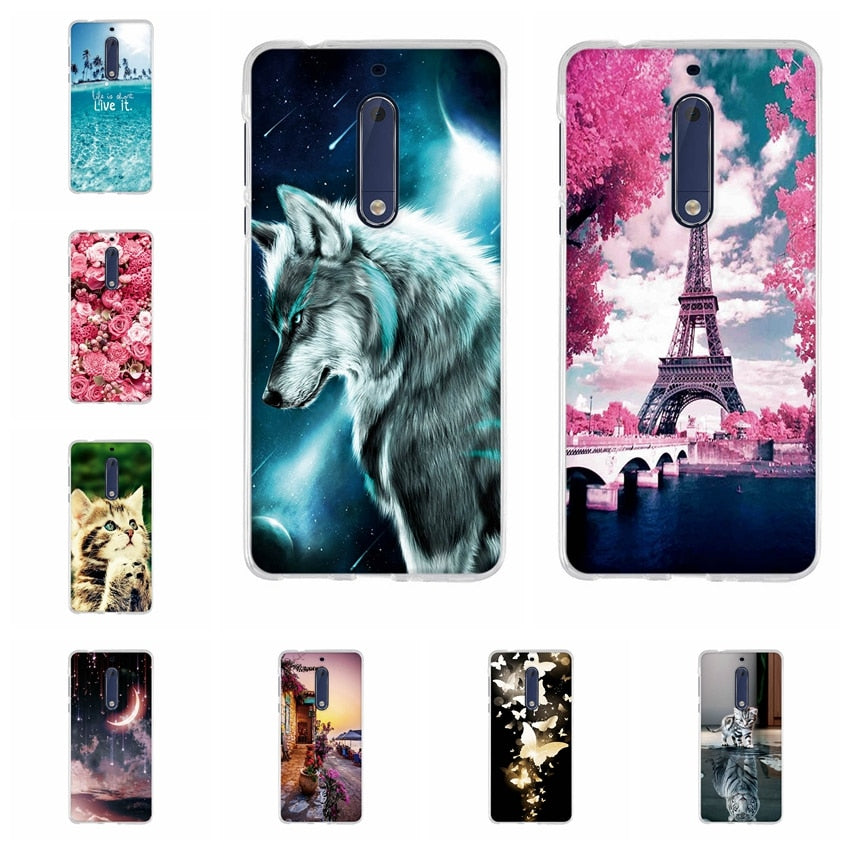 Luxury 3D Soft Silicone TPU Shell For Nokia 5 Case 3D Cute Animal Back Cover Painting For Nokia 5 Phone Cases For Nokia5