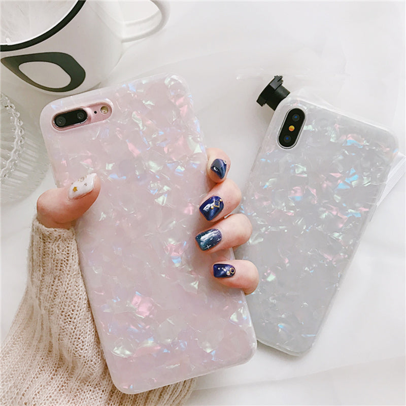Luxury Glitter Candy Color Pink White Bling Silicone Clear Soft Phone Case For Samsung Galaxy S7 Edge S8 S8Plus S9 S9Plus Note8
