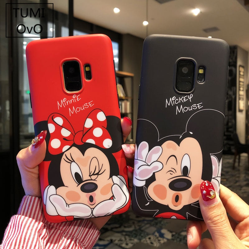 Luxury Lovely Silicone Cartoon 3D Mickey Minnie Pattern Soft TPU For Samsung Galaxy Note 8 S8 S9 Plus Back Phone Cases Cover