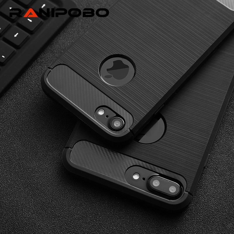 Luxury Shockproof Phone Case For iPhone 6 6S Plus Carbon Fiber TPU Drawing Material Phone Cases Cover for iPhone6