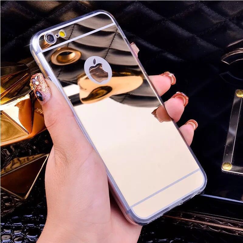 Mirror Phone Case For iPhone 7 8 Plus TPU Silicon Edge Hard PC Back Cover Protect Shell For iPhone X Cases 6 6s Plus 5s SE Coque