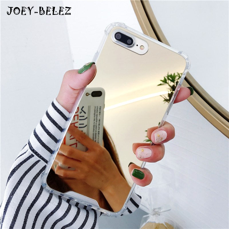 Mirror Phone Cases for iPhone 7 8 Plus TPU Back Protect Case for iPhone X 6 6 S 8 Plus Cover Reflect Girly Cute Case Capa Coque