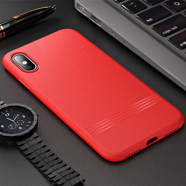 Msvii Phone Case for iPhone X Business Style TPU Back Cover Strong Magnet Inserted Soft Case for iPhoneX Texturing as Luxury Bag