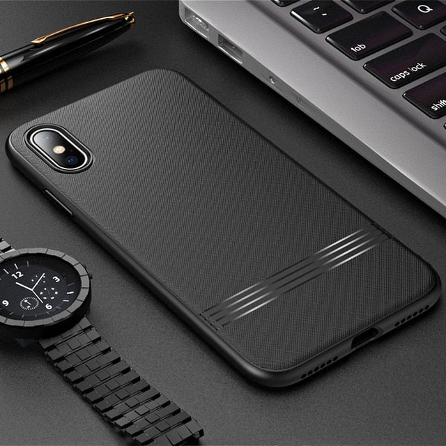 Msvii Phone Case for iPhone X Business Style TPU Back Cover Strong Magnet Inserted Soft Case for iPhoneX Texturing as Luxury Bag