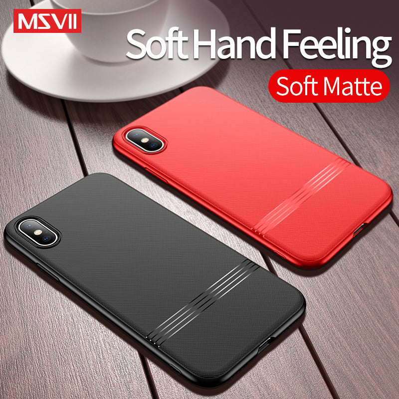 Msvii Phone Case for iPhone X Business Style TPU Back Cover Strong Magnet Inserted Soft Case for iPhoneX Texturing as Luxury Bag