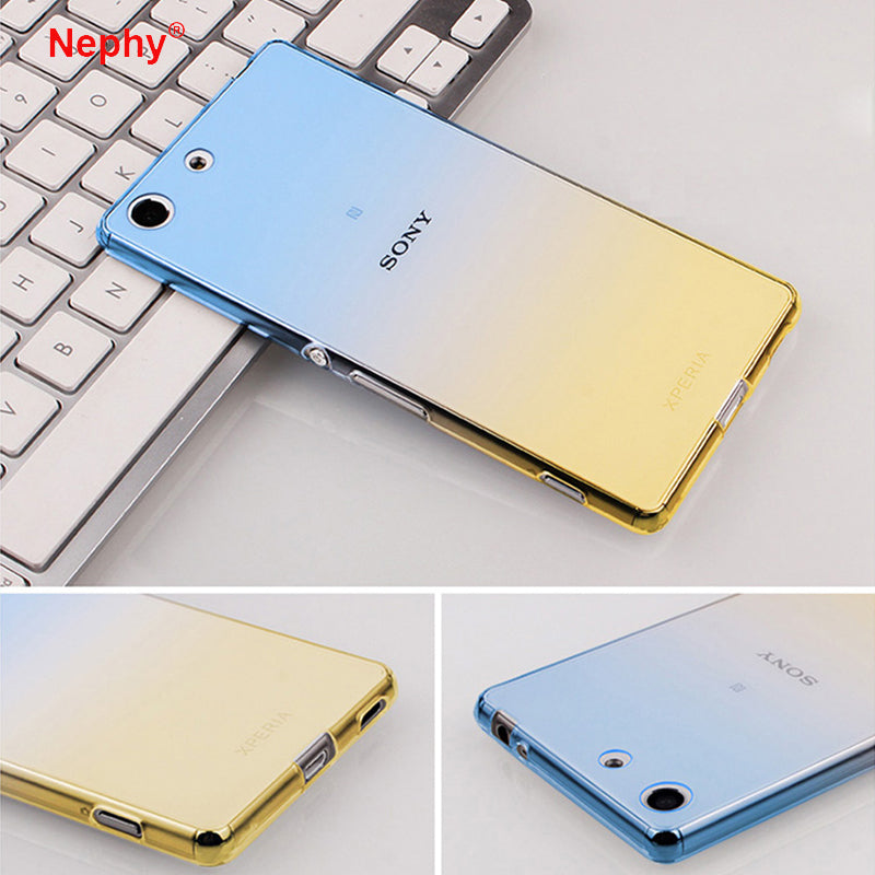 Nephy Ultra thin phone Case For Sony XPeria Z5 M4 M5 Transparent Gradient Color Design TPU Silicone Back Cover Soft shell casing