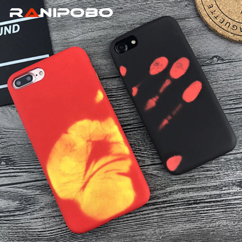 Newest Fashional Thermal Sensor Case for iphone 7 7 Plus 6 6s Plus Thermal Heat Induction Phone Case fundas protective cover