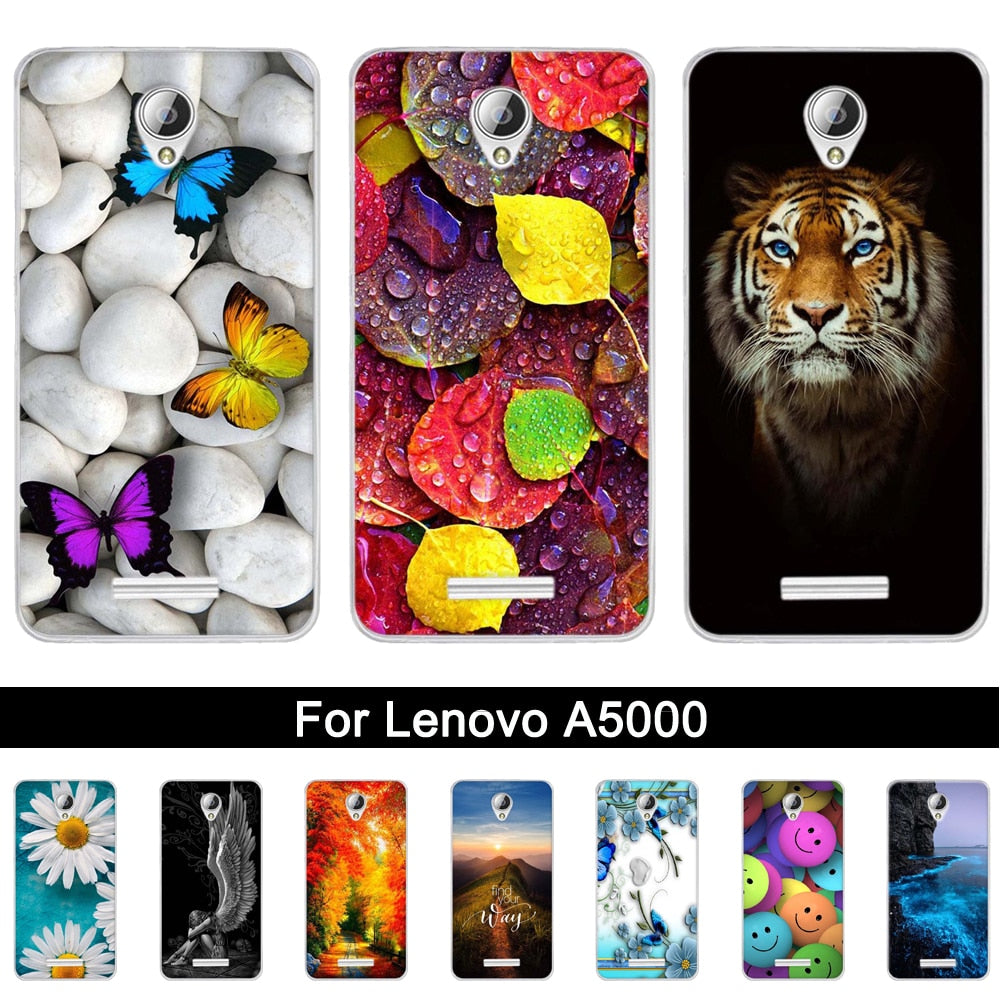 Phone Case for Lenovo A5000 Soft Silicone Back Cover for Lenovo A 5000 TPU Print Shells for lenovo a5000 a 5000 Fundas Coque Bag