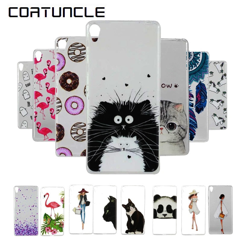 Phone Case sFor Sony Xperia E5 F3311 F3313 5.0 Inch Case For Sony Xperia E5 SiliconLovely Animal Cat  Soft TPU Back Cover Cases