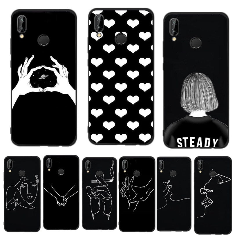 Phone Cases For Huawei Mate 10 Lite Luxury Abstract Line Fundas For Huawei P20 Lite P Smart P9 Lite Mini P9 P8 Lite 2017Case