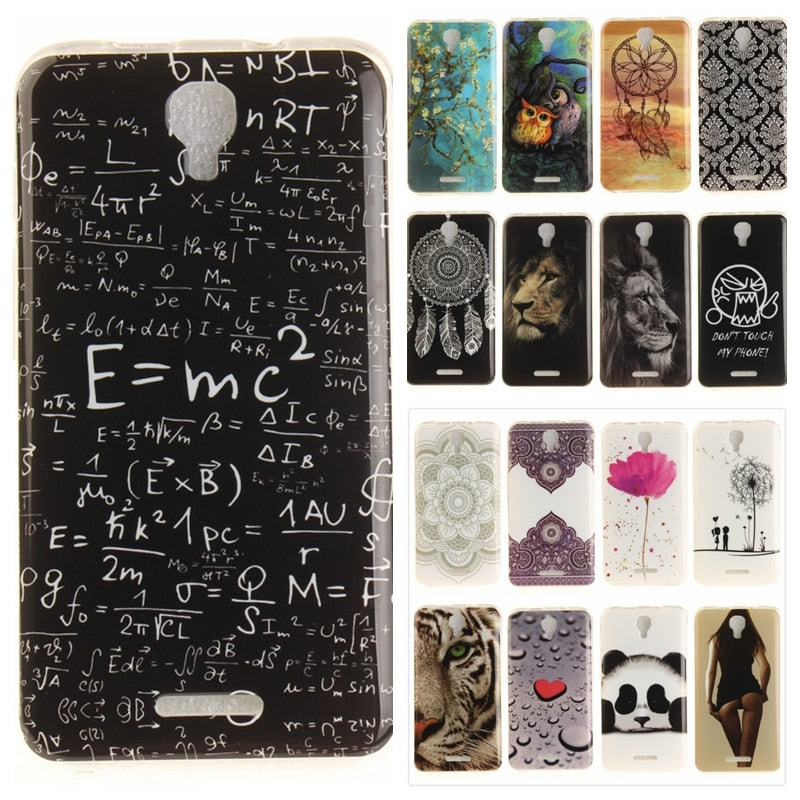 Pixi4 3G Vintage For Alcatel Pixi 4 5.0 Phone Case For Pixi 4 5010D Personality Silicone Tiger Panda Floral Soft TPU Back Cover