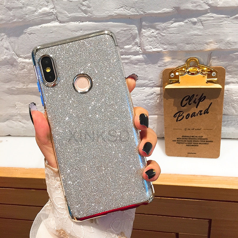 Plating Glitter Bling Silicone Phone Case for xiaomi mi mix 2 2s A2 lite 8 SE 6 6X A1 5X Redmi Note 4 4X 5 6 Pro 5A Prime 5 Plus