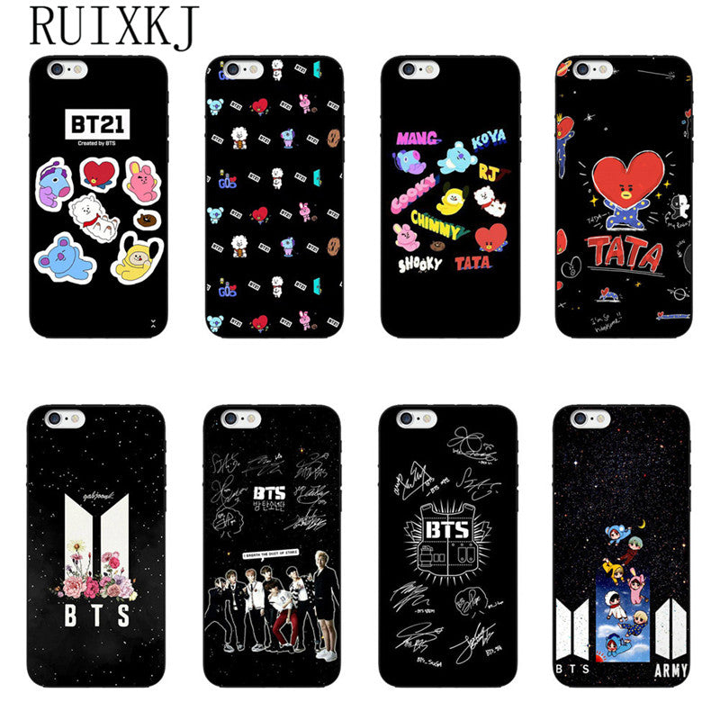 RUIXKJ KPOP BTS Signature Case For iphone X 8 8Plus 7 6 6S Plus 5S SE Cover Love Yourself Bangtan BT21 Soft silicone Phone Cases