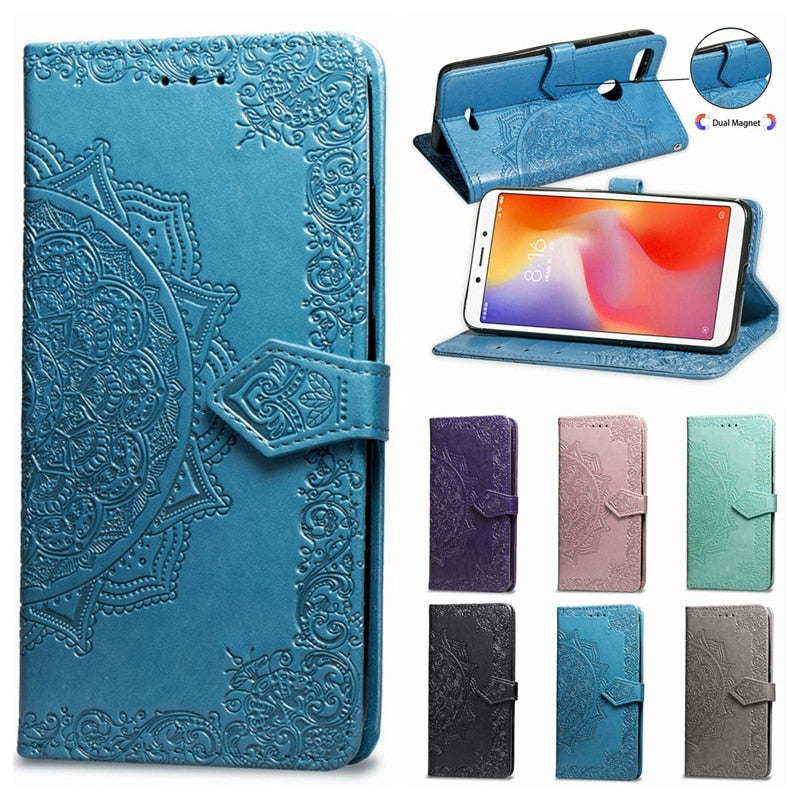 Redmi 6A Case on for Xiaomi Redmi 6A Case Flip Leather 3D Mandala Flower Phone Case For Xiaomi Redmi 6A 6 A Pro Case Cover Coque