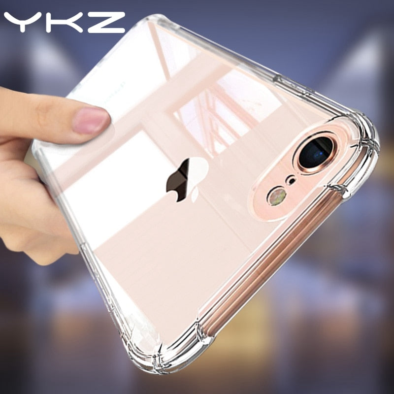 Shockproof Clear Soft Fitted Cases For iPhone X 8 7 6s 6 Plus 10 5S Case Transparent Silicone Phone Back Cover for iphone 7 case