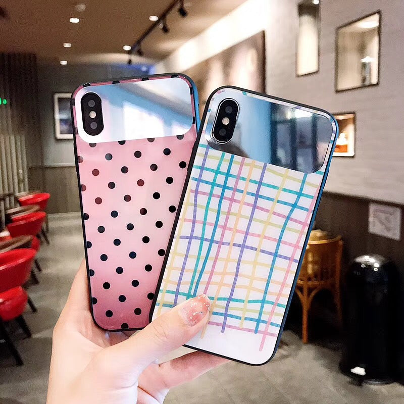 Sinocom Handa Newest Fashion Polk Dot Style Colorful Grid Hard Phone Case Fundas For iPhone 7Plus 7 6Plus 6 6S 8 8Plus X