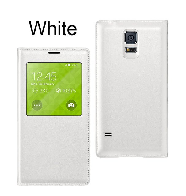 Smart Sleep Window Leather Flip Cover For Samsung Galaxy S5 Case Luuxury Fashion Have logo Phone Cases For Samsung s5 Cases