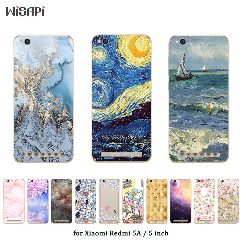 Soft Case Xiaomi Redmi 5A Case Cover Fashion Printed Silicone Phone Case Clear For Xiaomi Redmi 5A 5 A 5.0 inch Back Cover