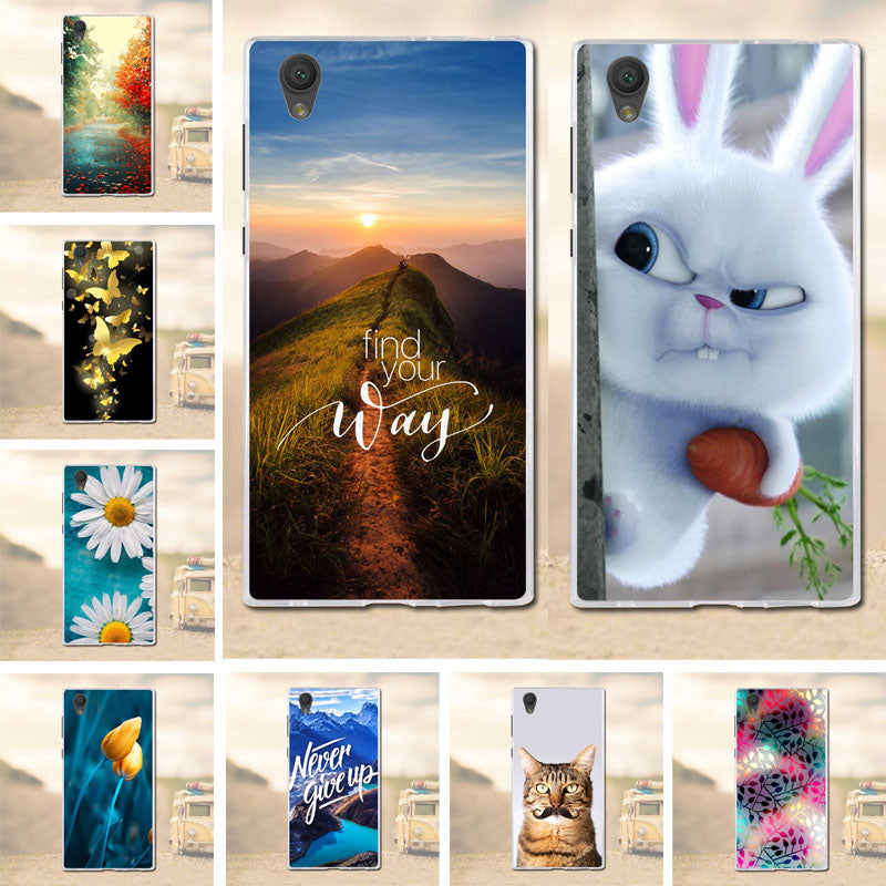 Soft TPU Case For Sony Xperia XA1 ultra Phone Case painted flower Silicone Back Cover for Sony Xperia L1 XA2 ultra Phone Cases