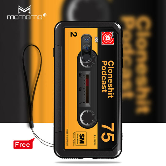 Soft TPU For Xiaomi Pocophone F1 case Poco F1 cover Retro Camera Cassette Tapes pattern phone cases For Xiaomi Poco F1 case