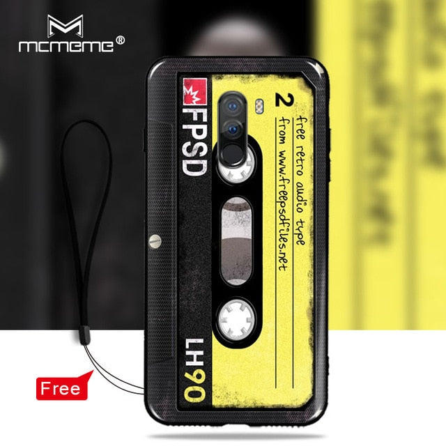 Soft TPU For Xiaomi Pocophone F1 case Poco F1 cover Retro Camera Cassette Tapes pattern phone cases For Xiaomi Poco F1 case