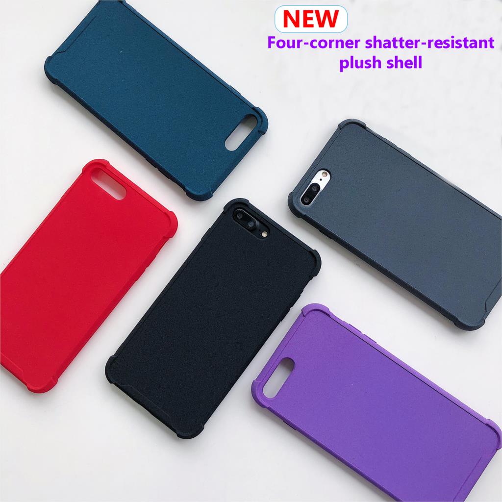 Super Soft Silicone Phone Case  For iphone 6 6s 7 8  New Fashion Solid Color Plush Airbag Support For iPhone 6plus 6s 7 8plus
