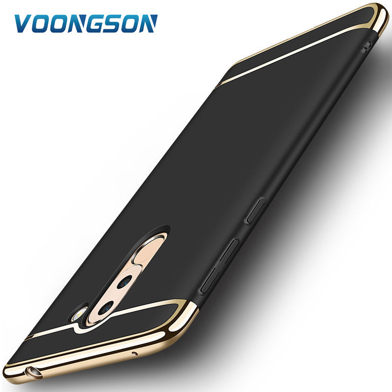 VOONGSON 3 in 1 Combo Case for Huawei GR5 2017 Slim Hard PC Plating Frame Cell Phone Case For Honor 6X Luxury Armor Cover Shell