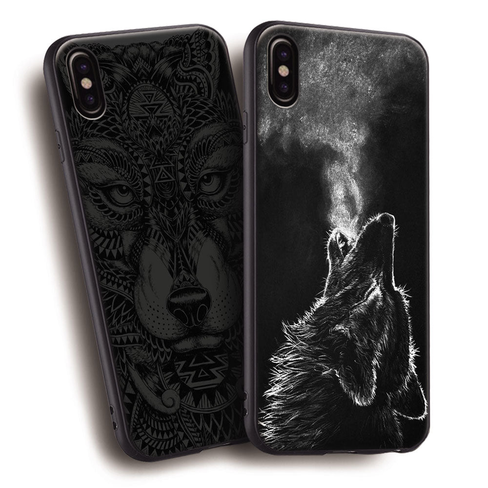 Wolf Black Totem Animal Artwork Tpu Soft Silicone Phone Case Cover Shell For Apple IPhone 5 5s SE 6 6s 7 8 Plus X 10