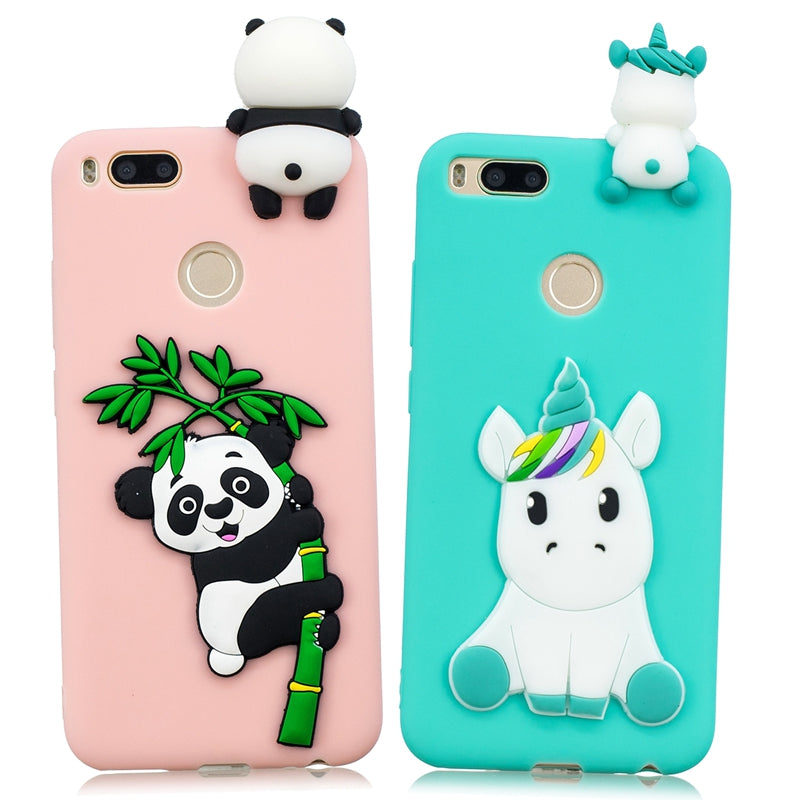 Xiaomi Mi A1 Case mi 5x Cover Cute 3D Unicorn Panda Patch Silicone Phone Case on for Funda Xiaomi mi a1 Xiomi Case Women Korean