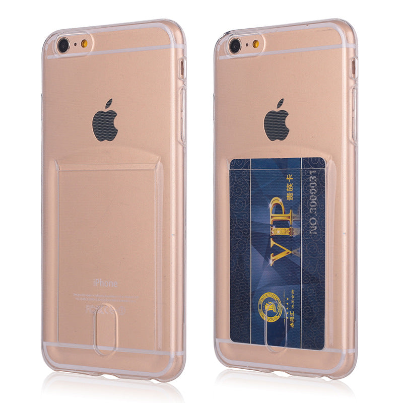 YISHANGOU Phone Case For iPhone 8 Plus Credit Card Holder Soft TPU Transparent Back Cover For iPhone 5 5S SE 6 6S Plus 7 Plus