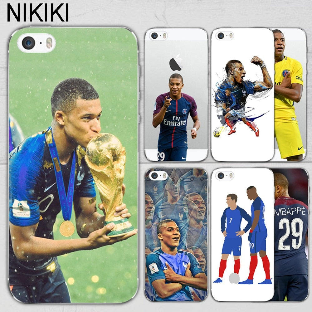 ciciber France Football Star Griezmann kylian Mbappe Phone Cases Cover For iPhone 5s 5 SE X 7 8 6s 6 Plus Soft TPU Silicon Coque