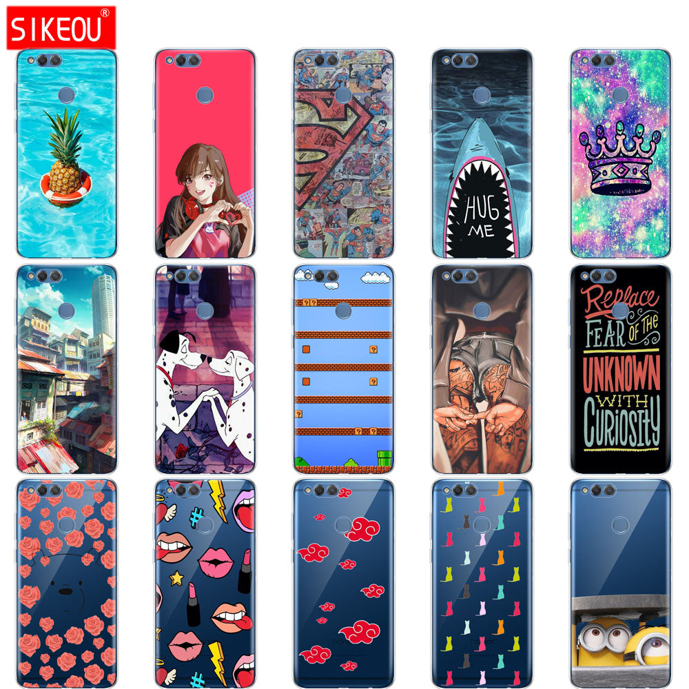 cover phone case for huawei honor 7X soft tpu silicone for Honor 7X 7 X Honor7X BND-L21 Back cover full 360 Protective Case