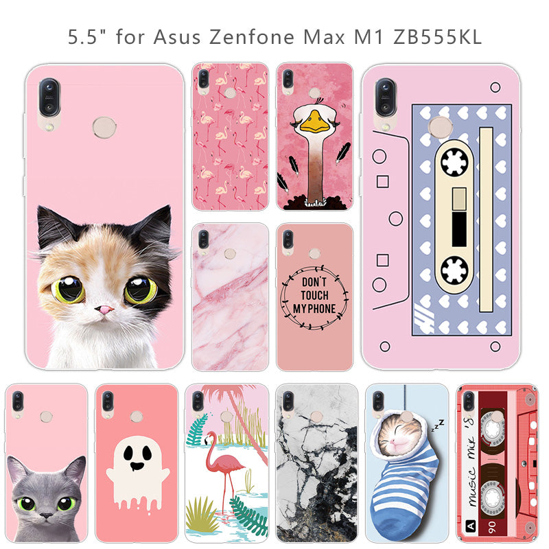 for Asus Zenfone Max M1 ZB555KL Fitted Phone Cases 5,5 inch for ASUS ZENFONE MAX M1 Silicone Shell for ZB555KL Pink Capa