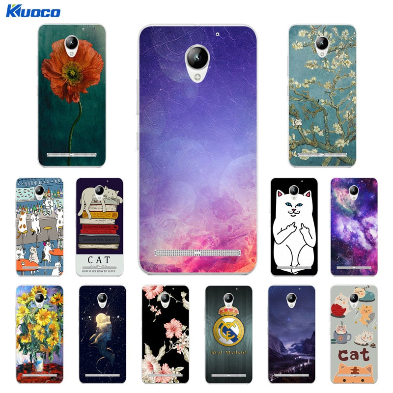 for Lenovo Vibe C2 K10A40 Case  Printing TPU Case Cover for Lenovo C2 Phone Case Silicon Phone Cat Landscape Protective Fundas