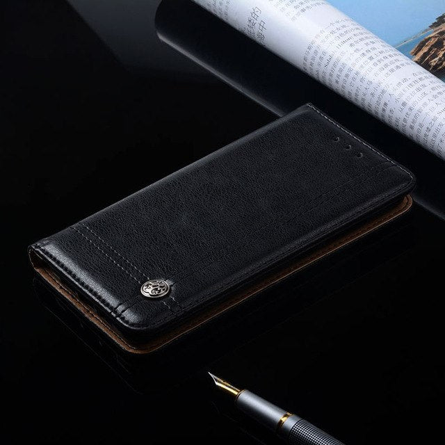 for ZTE blade v7 case Luxury Leather Flip cover with Stand Card Slot Vintage phone Cases for zte blade v7 funda Without magnets
