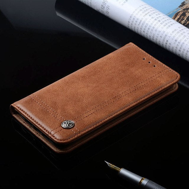 for ZTE blade v7 case Luxury Leather Flip cover with Stand Card Slot Vintage phone Cases for zte blade v7 funda Without magnets