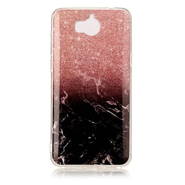 luxury Marble Stone Case sFor Huawei Y5 2017 Case soft Silicone TPU Rubber Back Cover Phone Case For Huawei Y6 2017 Case