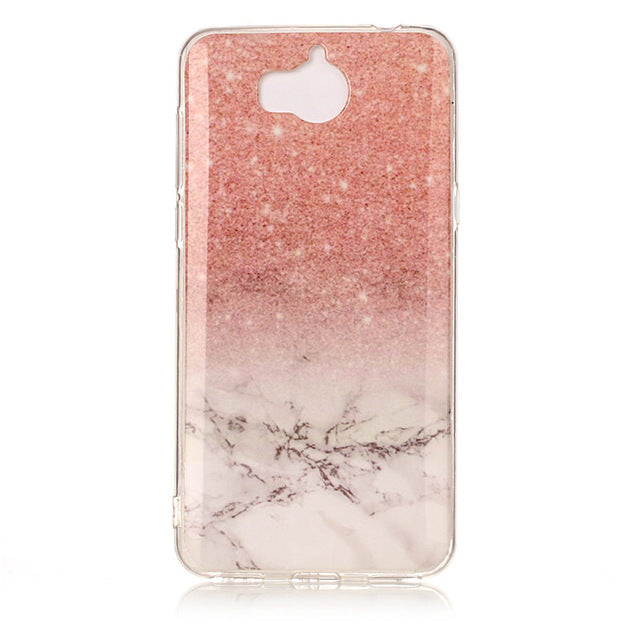 luxury Marble Stone Case sFor Huawei Y5 2017 Case soft Silicone TPU Rubber Back Cover Phone Case For Huawei Y6 2017 Case