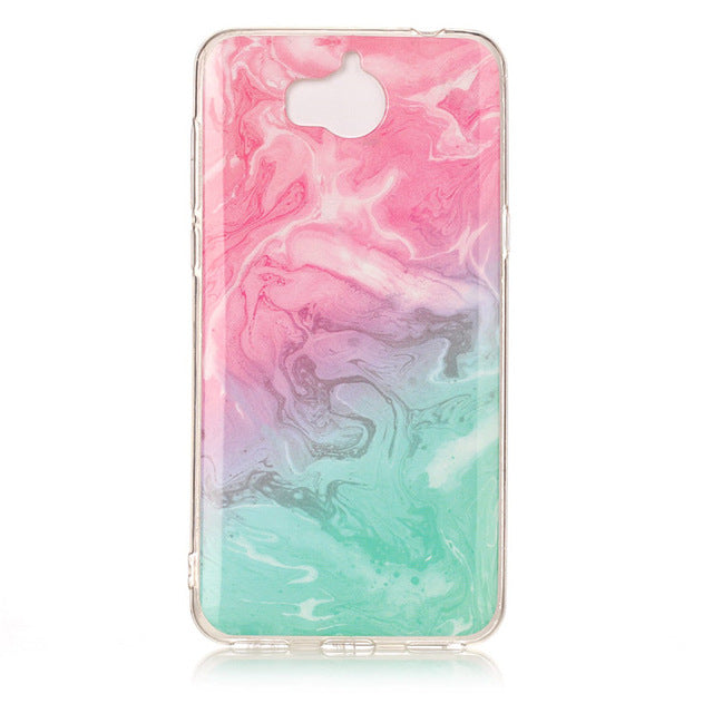 luxury Marble Stone Case sFor Huawei Y5 2017 Case soft Silicone TPU Rubber Back Cover Phone Case For Huawei Y6 2017 Case