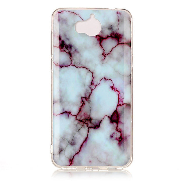 luxury Marble Stone Case sFor Huawei Y5 2017 Case soft Silicone TPU Rubber Back Cover Phone Case For Huawei Y6 2017 Case
