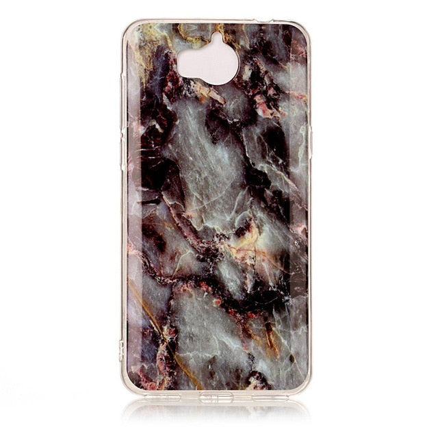 luxury Marble Stone Case sFor Huawei Y5 2017 Case soft Silicone TPU Rubber Back Cover Phone Case For Huawei Y6 2017 Case