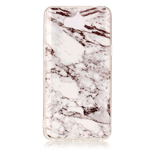 luxury Marble Stone Case sFor Huawei Y5 2017 Case soft Silicone TPU Rubber Back Cover Phone Case For Huawei Y6 2017 Case